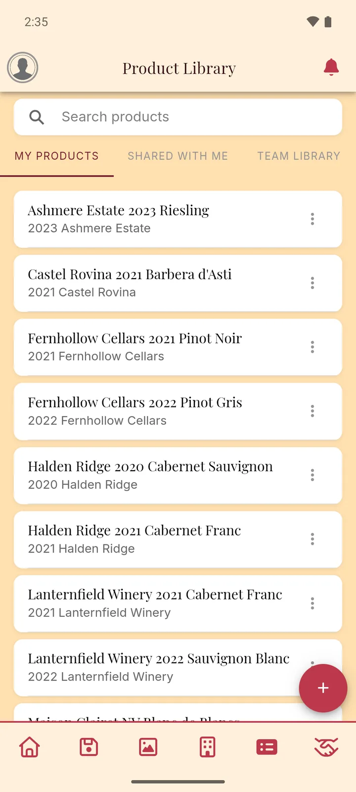 Shelf Talker app — Enter a wine's details once