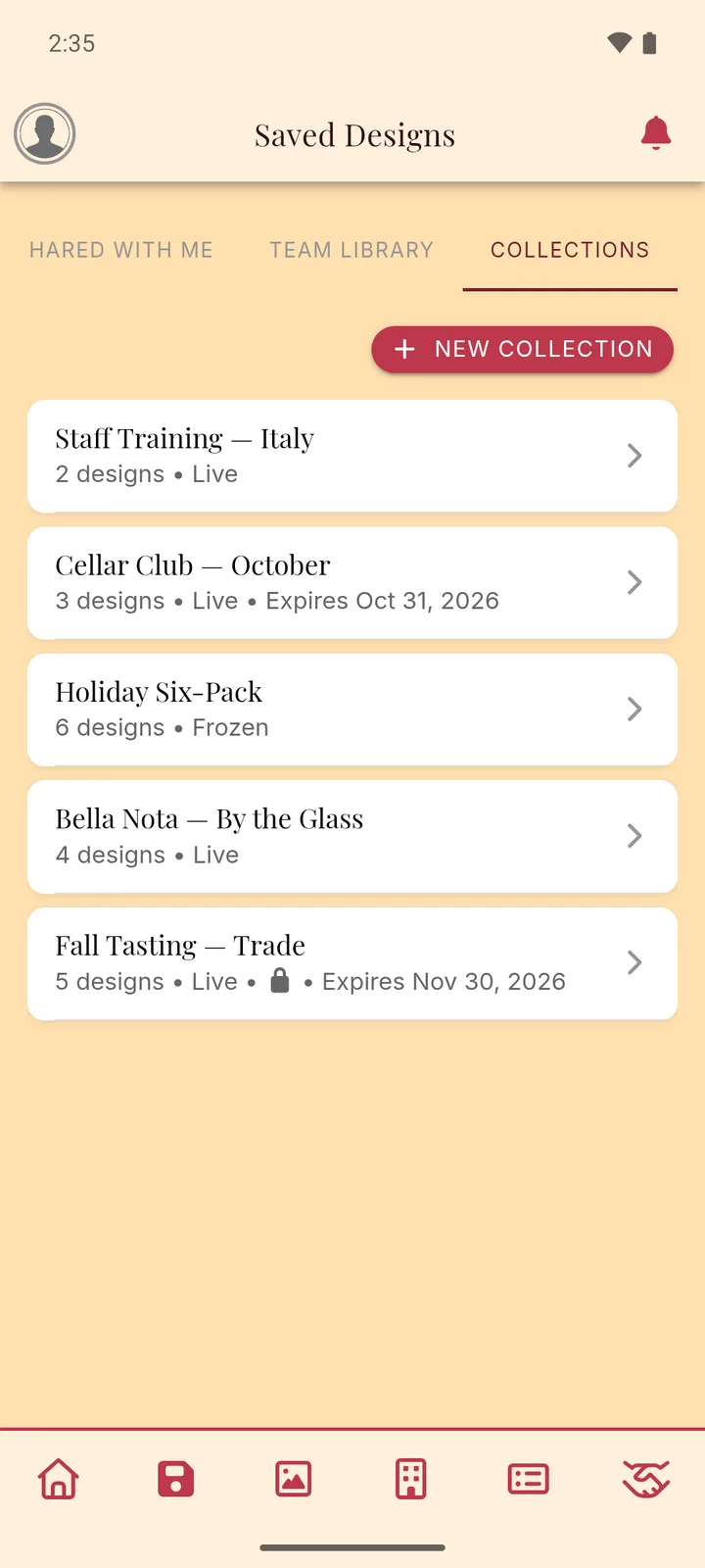 Shelf Talker app — Group designs into one list and link