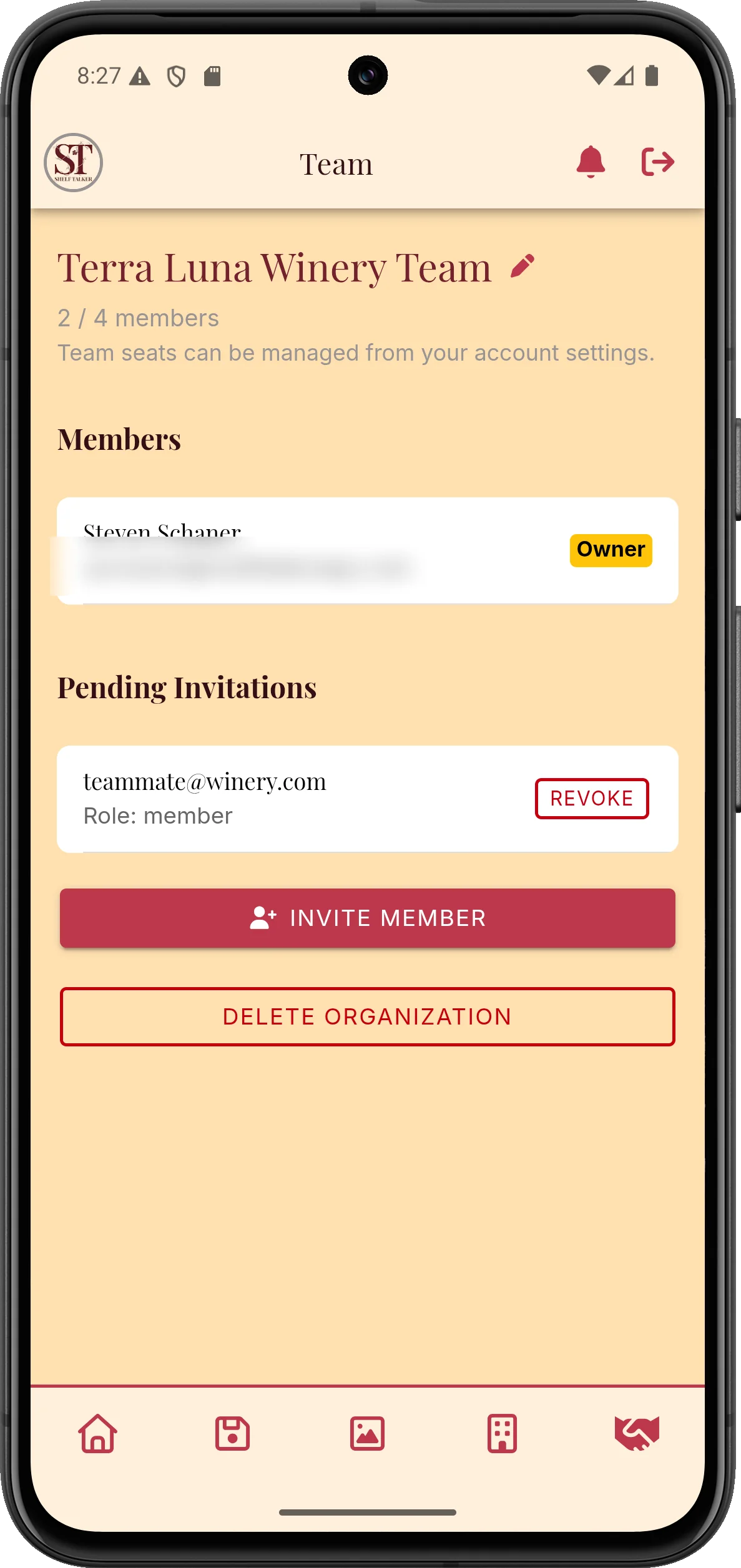 Shelf Talker app — team collaboration screen